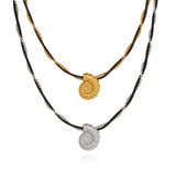 16" Sea Conch Shell Leather Rope & Gold Beads Chain Wire Wrapped Necklace, Stainless Steel Fashion Summer Jewelry Necklace AL1213