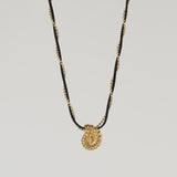 16" Sea Conch Shell Leather Rope & Gold Beads Chain Wire Wrapped Necklace, Stainless Steel Fashion Summer Jewelry Necklace AL1213