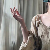 Dainty Stainless Steel Chain & Pearl Bracelet, Fashion Summer Jewelry Bracelet AL1214