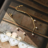 Dainty Stainless Steel Chain & Pearl Bracelet, Fashion Summer Jewelry Bracelet AL1214
