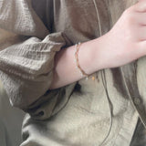 Dainty Stainless Steel Chain & Pearl Bracelet, Fashion Summer Jewelry Bracelet AL1214