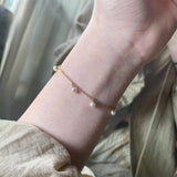 Dainty Stainless Steel Chain & Pearl Bracelet, Fashion Summer Jewelry Bracelet AL1214