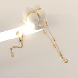 Pink Shell Small Gourd Pendant Necklace For Women, Titanium Steel Gold Bead Chain Calabash Necklace AL1220