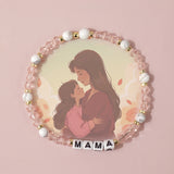 "MAMA" Letter Bracelet Pink Crystal Beads Bracelet For Mom, Mother's Day Gift Jewelry AL1224