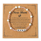 "MAMA" Letter Bracelet Pink Crystal Beads Bracelet For Mom, Mother's Day Gift Jewelry AL1224