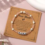 "MAMA" Letter Bracelet Pink Crystal Beads Bracelet For Mom, Mother's Day Gift Jewelry AL1224