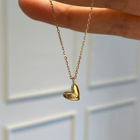 Dainty CZ Star Heart Pendant Necklace Zircon Necklace, S925 Sterling Silver, Fashion Jewelry AL1226
