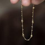 Dainty Faceted Ball & Gold Cross Bracelet, S925 Sterling Silver Beads Bracelet, Stackable Jewelry Gift For Women AL1232