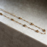 Dainty Faceted Ball & Gold Cross Bracelet, S925 Sterling Silver Beads Bracelet, Stackable Jewelry Gift For Women AL1232