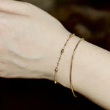 Dainty Faceted Ball & Gold Cross Bracelet, S925 Sterling Silver Beads Bracelet, Stackable Jewelry Gift For Women AL1232