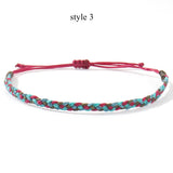 Tribal Rainbow Waxed Cord Friendship Bracelet, Adjustable, Handmade Spiritual Gift for Good Luck, Travel Safety & Positive Energy AL1246