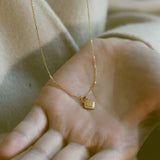 18" Minimalist Gold Initial 26 Letter Necklace, 925 Silver Locket Pendant Necklace, Gift For Women AL1247