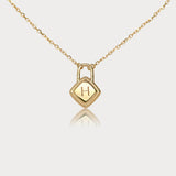 18" Minimalist Gold Initial 26 Letter Necklace, 925 Silver Locket Pendant Necklace, Gift For Women AL1247