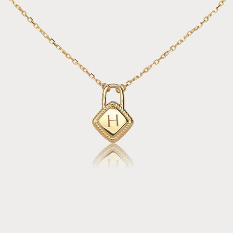 18" Minimalist Gold Initial 26 Letter Necklace, 925 Silver Locket Pendant Necklace, Gift For Women AL1247
