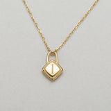 18" Minimalist Gold Initial 26 Letter Necklace, 925 Silver Locket Pendant Necklace, Gift For Women AL1247