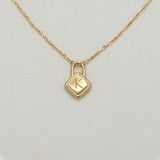 18" Minimalist Gold Initial 26 Letter Necklace, 925 Silver Locket Pendant Necklace, Gift For Women AL1247