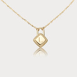 18" Minimalist Gold Initial 26 Letter Necklace, 925 Silver Locket Pendant Necklace, Gift For Women AL1247