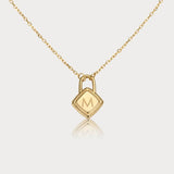 18" Minimalist Gold Initial 26 Letter Necklace, 925 Silver Locket Pendant Necklace, Gift For Women AL1247
