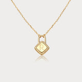 18" Minimalist Gold Initial 26 Letter Necklace, 925 Silver Locket Pendant Necklace, Gift For Women AL1247