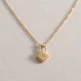 18" Minimalist Gold Initial 26 Letter Necklace, 925 Silver Locket Pendant Necklace, Gift For Women AL1247