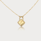 18" Minimalist Gold Initial 26 Letter Necklace, 925 Silver Locket Pendant Necklace, Gift For Women AL1247