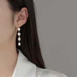 Baroque Fresh Water Pearl Tassel Earrings, S925 Silver Post, Boho Jewelry Women's Earrings AL1248