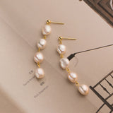 Baroque Fresh Water Pearl Tassel Earrings, S925 Silver Post, Boho Jewelry Women's Earrings AL1248