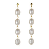 Baroque Fresh Water Pearl Tassel Earrings, S925 Silver Post, Boho Jewelry Women's Earrings AL1248