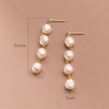 Baroque Fresh Water Pearl Tassel Earrings, S925 Silver Post, Boho Jewelry Women's Earrings AL1248