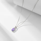Natural Amethyst & Peridot Pendant Necklace, S925 Sterling Silver Jewelry For Women AL1273