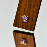 Purple Butterfly Zircon Cartilage Studs Earrings, S925 Silver Flat Back, Threaded Screw Studs AL1276