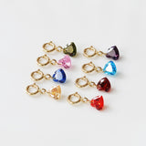 Rainbow Zirconia Small Droplet Heart Pendant: S925 Silver in 18k Gold Plated, CZ Charm For DIY Jewelry Making AL1281