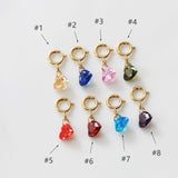 Rainbow Zirconia Small Droplet Heart Pendant: S925 Silver in 18k Gold Plated, CZ Charm For DIY Jewelry Making AL1281