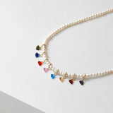 Rainbow Zirconia Small Droplet Heart Pendant: S925 Silver in 18k Gold Plated, CZ Charm For DIY Jewelry Making AL1281