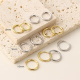 S925 Sterling Silver Minimalist Earring Hoops, Polished Gold Ear Rings, 5~14mm Sizes, Fashion Earring Jewelry AL1287