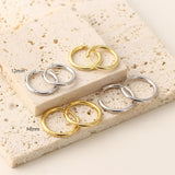 S925 Sterling Silver Minimalist Earring Hoops, Polished Gold Ear Rings, 5~14mm Sizes, Fashion Earring Jewelry AL1287