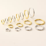 S925 Sterling Silver Minimalist Earring Hoops, Polished Gold Ear Rings, 5~14mm Sizes, Fashion Earring Jewelry AL1287