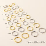 S925 Sterling Silver Minimalist Earring Hoops, Polished Gold Ear Rings, 5~14mm Sizes, Fashion Earring Jewelry AL1287