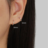 S925 Sterling Silver Minimalist Earring Hoops, Polished Gold Ear Rings, 5~14mm Sizes, Fashion Earring Jewelry AL1287