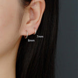 S925 Sterling Silver Minimalist Earring Hoops, Polished Gold Ear Rings, 5~14mm Sizes, Fashion Earring Jewelry AL1287