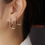 S925 Sterling Silver Minimalist Earring Hoops, Polished Gold Ear Rings, 5~14mm Sizes, Fashion Earring Jewelry AL1287