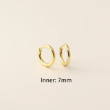 S925 Sterling Silver Minimalist Earring Hoops, Polished Gold Ear Rings, 5~14mm Sizes, Fashion Earring Jewelry AL1287