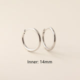 S925 Sterling Silver Minimalist Earring Hoops, Polished Gold Ear Rings, 5~14mm Sizes, Fashion Earring Jewelry AL1287