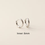 S925 Sterling Silver Minimalist Earring Hoops, Polished Gold Ear Rings, 5~14mm Sizes, Fashion Earring Jewelry AL1287
