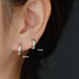 Thick S925 Sterling Silver Minimalist Earring Hoops, Polished Gold Ear Rings, 5~9mm Sizes, Fashion Earring Jewelry AL1288