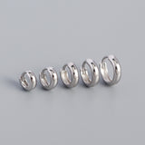 Thick S925 Sterling Silver Minimalist Earring Hoops, Polished Gold Ear Rings, 5~9mm Sizes, Fashion Earring Jewelry AL1288