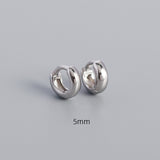 Thick S925 Sterling Silver Minimalist Earring Hoops, Polished Gold Ear Rings, 5~9mm Sizes, Fashion Earring Jewelry AL1288