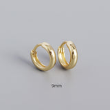 Thick S925 Sterling Silver Minimalist Earring Hoops, Polished Gold Ear Rings, 5~9mm Sizes, Fashion Earring Jewelry AL1288