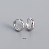 Thick S925 Sterling Silver Minimalist Earring Hoops, Polished Gold Ear Rings, 5~9mm Sizes, Fashion Earring Jewelry AL1288