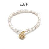 Freshwater Pearl Bracelet Devil's Eye Pave Zircon Bracelet AL265